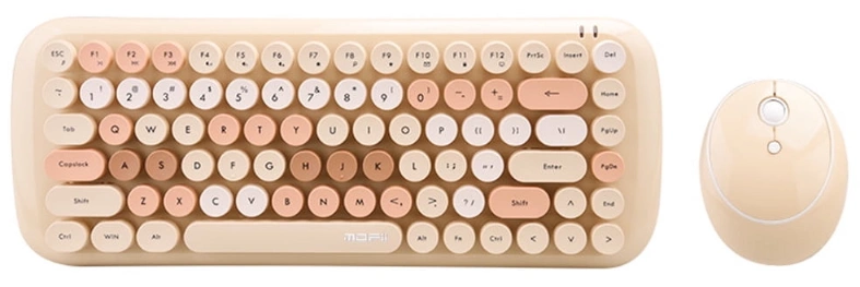 Brown Wireless Keyboard and Mouse Combo