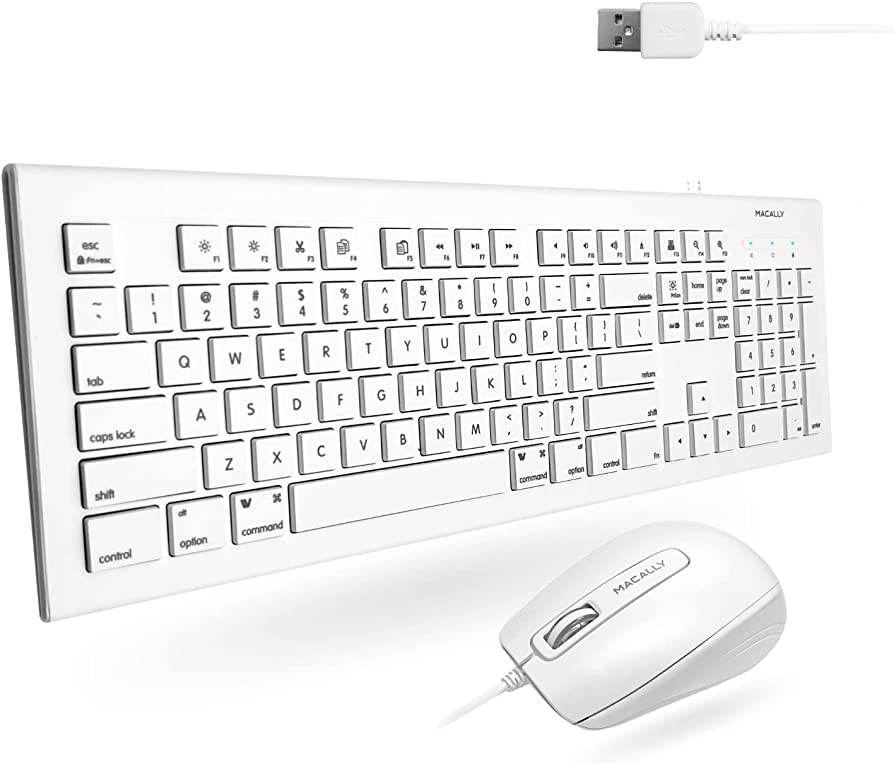 Macally 104 Key USB Wired Keyboard and Mouse Combo